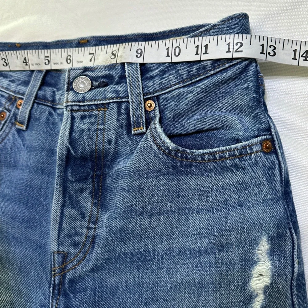 Levi's 501 150th Anniversary Selvedge Jeans Womens 23 x 32 Distressed Button Fly